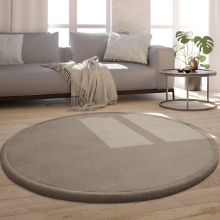 Teppich PACO HOME "Tatami 475" Teppiche Gr. Ø 200 cm, 24 mm, 1 St., beige Esszimmerteppiche