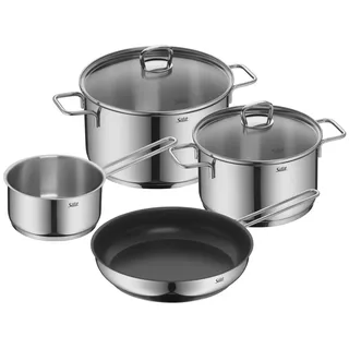 Silit Alicante Topf-Set 4-tlg. 2 x Fleischtopf + Stielkasserolle + Brat- und Servierpfanne