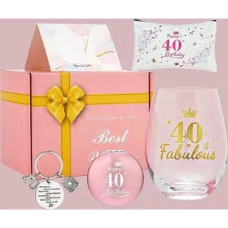 Famanu Weinglas Geschenkset 40. Geburtstag - Personalisierte Geschenke