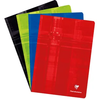 Clairefontaine 31210C - Notizbuch Metric 40 Blatt, DIN A4, 21 x 29,7cm, 90g, kariert 10x10mm, mit Rand, 1 Stück, farbig sortiert Zufällige Farbauswahl