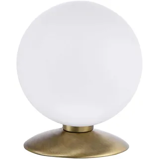 SellTec LED Tischlampe, dimmbar über Tastdimmer, 3-Stufen Dimmer, Nachttischlampe, G9-Fassung, warmweiss, Messing matt...