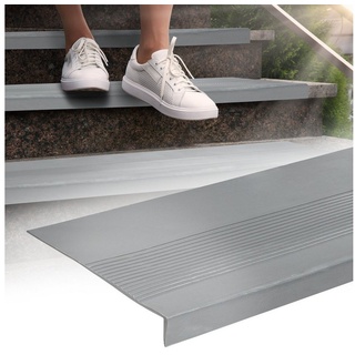 Stufenmatte Stufenschutz aus Gummi Treppenschutz Treppenmatte, ANRO, Rechteckig, mit Rillen Größe 30x150cm - rutschischer & anpassbar grau 30 cm x 150 cm