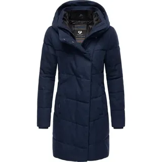 Ragwear Wintermantel Pavla Coat stylischer Damen Steppmantel in Woll-Optik blau 4XL (48)