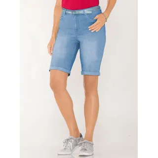 Jeansbermudas CASUAL LOOKS Gr. 38, Normalgrößen, blau (blue, bleached) Damen Jeans Shorts Bermudajeans