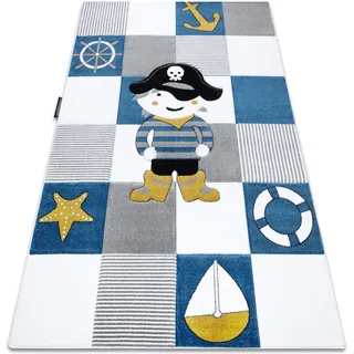 Rugsx - Kinderteppich Petit Corsair Pirat Anker Schiff Blau Blue 180x270 Cm