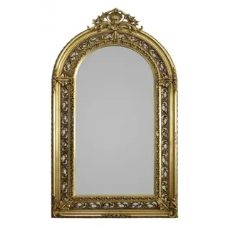 Casa Padrino Barock Spiegel Halbrund Gold 190 x 110 cm - Prunkvoll