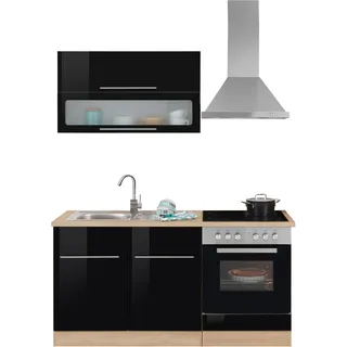 kochstation Küchenzeile KS-Eton 160 cm schwarz