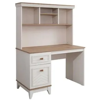 Xlmoebel Kinderschreibtisch Weißer Schreibtisch mit Regalen aus Holz für Büro und Homeoffice, Made in Europa weiß