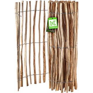 Kadax Zaun aus Hasel, "Karo", witterungsbeständige Staketen, Naturprodukt, abstand 4-6cm, 120cm