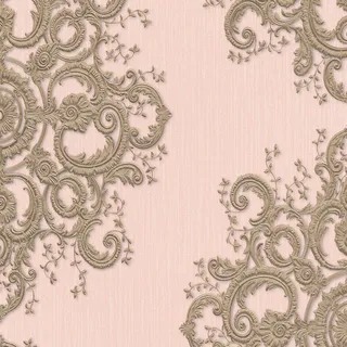 Bricoflor Elegante Tapete in Rosa Gold Ornament Vliestapete in 3D Optik für Schlafzimmer und Esszimmer Romantische Vlies Wandtapete mit Ornamenten