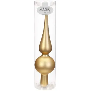Inge-glas Christbaumspitzen 26cm | Weihnachtsbaumspitzen matt glänzend Baumspitze Spitze Christbaumschmuck (Brokatgold Gold matt)