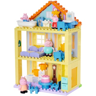 BIG-Bloxx - Peppa Pig Spielzeug-Haus (86 Bausteine) - großes Peppa Wutz Spielhaus inkl. Familie Wutz als Spielfiguren, umfangreiches Klemmbausteine-Set für Kinder ab 18 Monaten