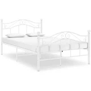 vidaXL Bett Weiß Metall 120x200 cm