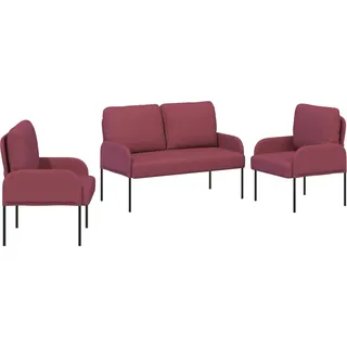 vidaXL Couch Sperrholz 3-Sitzer Rot
