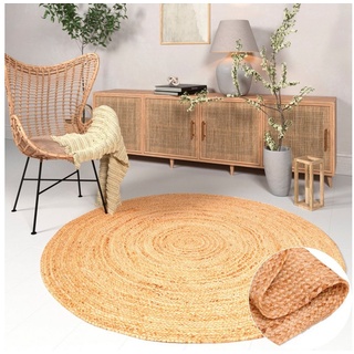 Teppich Bjarka, andas, rund, Höhe: 10 mm, meliert, 100% Jute, handgewebt, auch als Läufer & in rund erhältlich beige Ø 150 cm x 10 mm