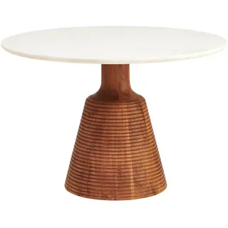 Mid.you Esstisch, Weiß, Akazie, Holz, Stein, Akazie, vollmassiv, Holz, rund, konisch, 115x76x115 cm, gastro- und objekttauglich, Esszimmer, Tische, Esstische, Esstische rund