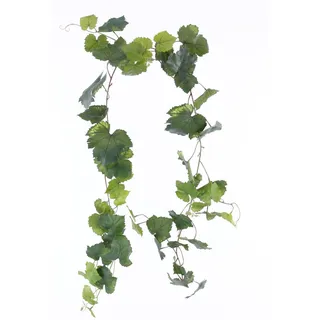 kunstpflanzen-discount.com Edle Traubenblatt Girlande ca. 186cm uv-beständig mit 54 Blättern in Mehreren Grüntönen - Dekorationspflanzen für Weinfeste und Restaurants