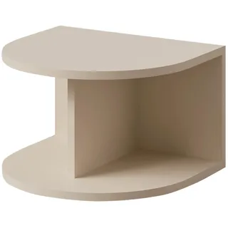 beautysofa Nachttisch Lena 40 x 25 x 35 cm Macadamia beige/Rosa