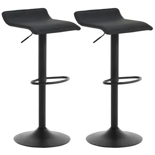Woltu Barhocker 2er Set, Barstuhl Tresenhocker Bistrohocker Designer Hocker, höhenverstellbar drehbar, Kunstleder Stahl, Schwarz
