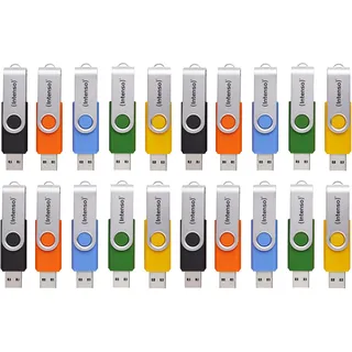 Intenso Basic Line USB 2.0 Stick Set, Mehrfarbig, 20x 4GB