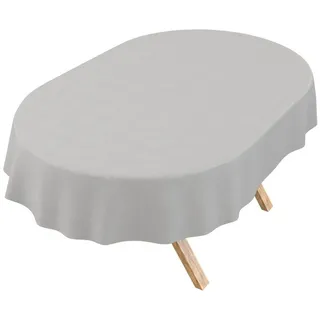 ANRO Tischdecke abwaschbar Oval 280 x 140 cm Grau