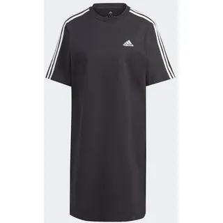 Adidas Essentials 3-Streifen Single Jersey Boyfriend T-Shirt-Kleid Black 2XS