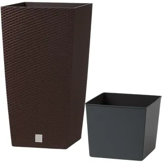 Blumentopf Übertopf Blumenkübel Pflanzkübel Rato Polyrattan Pflanztopf von rg-vertrieb (265, Umbra)