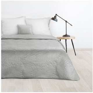 Tagesdecke LUIZ, Design91, Gesteppte Decke Zweiseitig Moderner Bettüberwurf Velours silberfarben 170 cm x 210 cmdein.haus