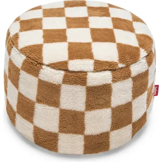 Pouf Point Teddy Chess braun-cremefarben