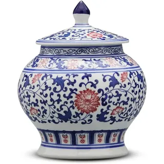 Traditionelle chinesische Keramikvasen, antike Porzellanvase, Keramik-Blumenvasen, Blau und Weiß, Tempelglas, chinesischer Ming-Stil