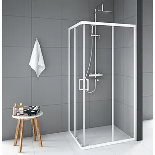 Marwell Eckdusche 90 x 90 cm weiß