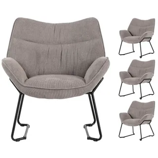 bene living Loungesessel Aliano Polyester 4-St., 4er Set 0 x 0 x 0 cm Grau