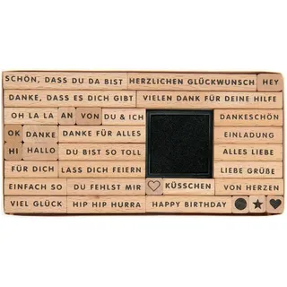 Rico Design Stempelset Text Deutsch 33 tlg.