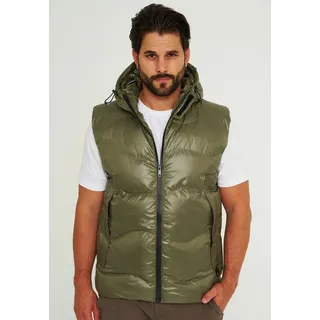 SOULSTAR Steppweste S2CHOWD Herren Pufferweste mit Kapuze Winterweste Outdoor-Weste Bodywarmer grün M