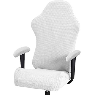 ERKIES Gaming Stuhl bezug,Bürostuhl bezug 4Stück bürostuhl mit Armlehnen/stuhlrücken bezug/sitzbezug bürostuhl (White)