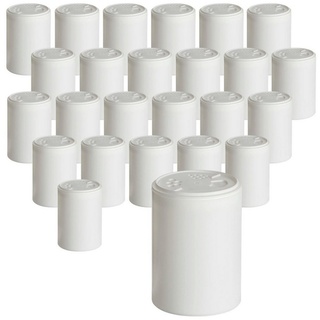 gouveo Gewürzstreuer Gewürz-Streuer weiß mit Streuaufsatz-Deckel - Kunststoff-Gewürzdose, (24-tlg), 150 ml weiß 150 ml - 8.1 cm