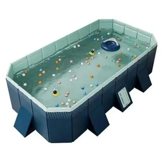 Familienpool Garten - Rechteckiges faltbares Schwimmbecken 3 m - Großes Fassungsvermögen - Nicht aufblasbar - Schneller Aufbau - Für Kinder und ...