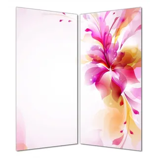 Wallario selbstklebende Duschrückwand 160 x 200 cm mit Motiv Zentrum der pinken Blume - Wandverkleidung mit Hochglanzlaminat in Glasoptik - Weiß