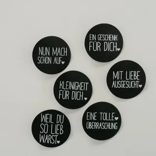 Anhänger für Geschenke 6 Stück schwarz