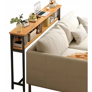 Konsolentisch im Loft-Stil - Schmaler Beistelltisch - Für Flur & Sofa - 100 cm - Schwarz/Braun