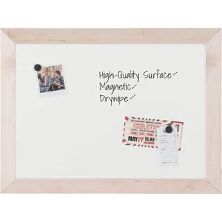 Bi-Office Kamashi Bianco - Magnetisches Whiteboard, 90 x 60 cm, Magnettafel mit 45 mm dicker MDF Rahmen, Memoboard mit Lackierter Stahl Oberfläche