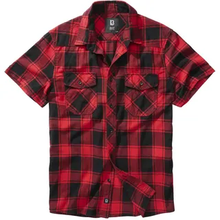 Brandit Textil Checkshirt Kurzarm Rot/Schwarz 4XL