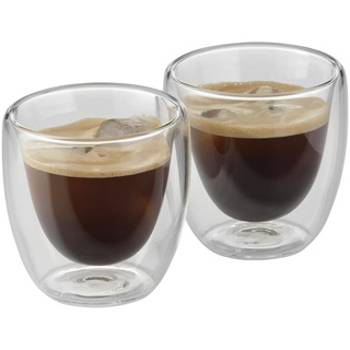 WMF Kult doppelwandige Espressotassen Glas Set 2-teilig, Gläser 80ml, Schwebeeffekt, Thermogläser, hitzebeständiges Espresso