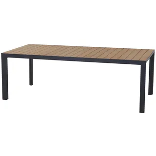 Siena Garden Silva Gartentisch 220 x 100 x 74 cm Anthrazit/Teak