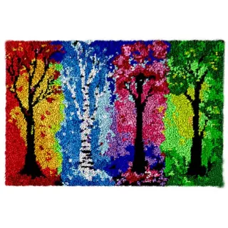 GAOYH Knüpfteppich Set Groß,Knüpfset Teppich Erwachsene, Wohnzimmer Teppich zum Selber Knüpfen Teppich für Kinder, Erwachsene oder Anfänger,B-80x115cm