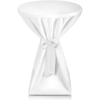 Beautissu Stehtischhusse Premium Weiß Ø 80 cm