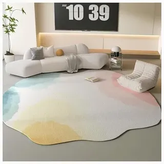 Luxuriöser moderner Teppich für Schlafzimmer, Dekoration, waschbar, unregelmäßige Form, weiches Kaschmir-Imitat, rutschfeste Unterseite, 200 x 300 cm