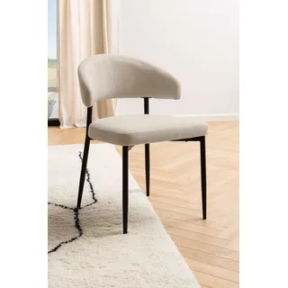 Actona GROUP Edina Stuhl, Wohnzimmerstuhl«, Luxus-Microfaser, Stoff, schwarze Stahlbeine, 2er-Set