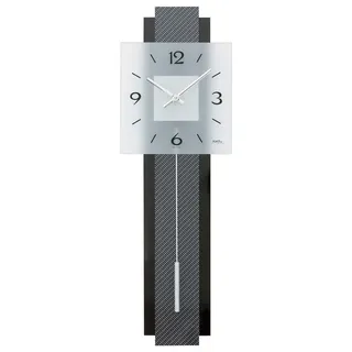 AMS Wanduhr Pendeluhr modern Glas-Zifferblatt - AMS Modell: 7313