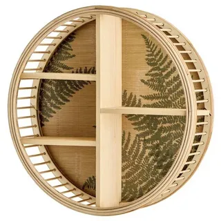 Next Wandregal Rundes Rattan-Wandregal, Laub, 1-tlg.